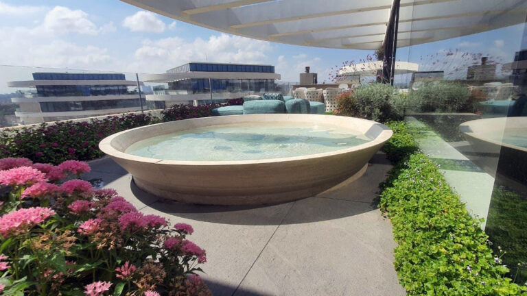 Exclusive stone whirlpool for a private terrace in Israel