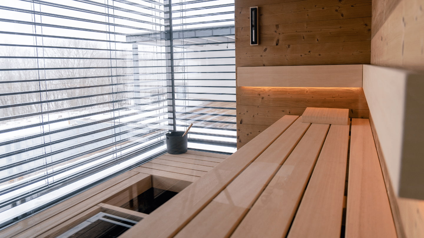 Glas-Sauna TAO mit hochwertiger Ausstattung aus der CONTI-Serie
